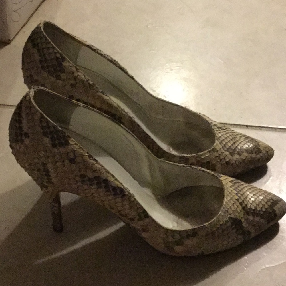 Snakeskin pumps